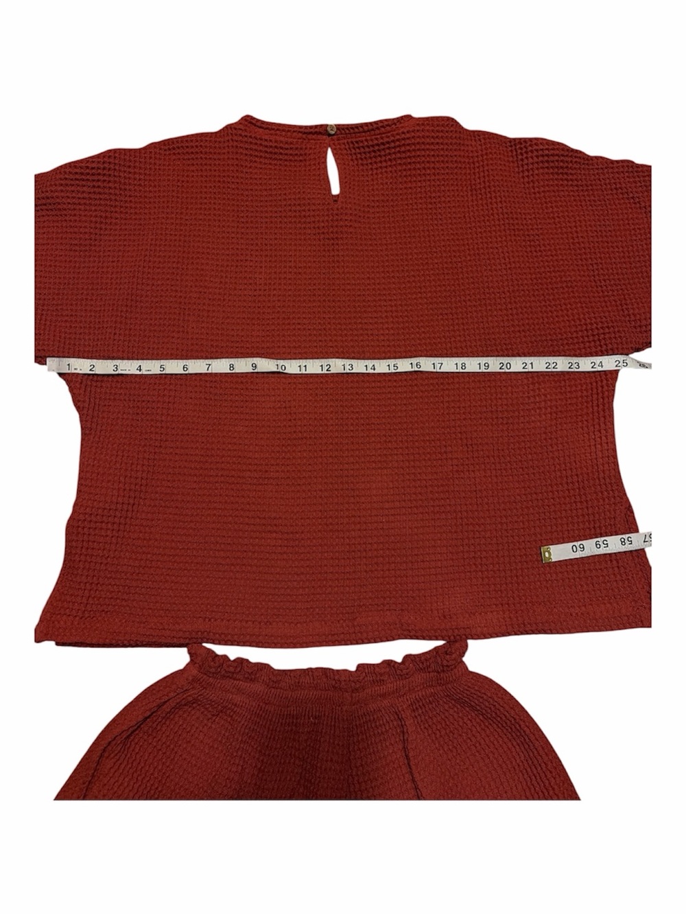 Miou Muse Brick Red Waffle Knit 2 Pc Set New Without Tags M - Picture 8 of 11